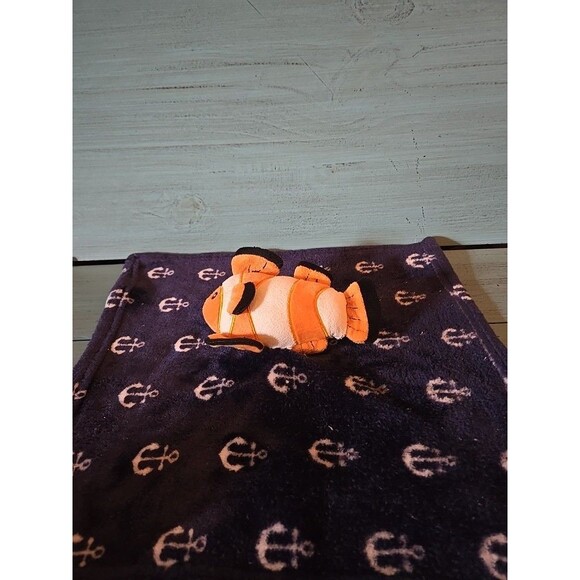 HB Hudson Baby Clown Fish Security Blanket 14×14 Plush Toy Like Fish In Water - Picture 2 of 3
